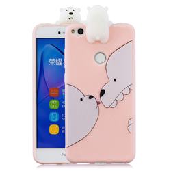 Big White Bear Soft 3D Climbing Doll Soft Case for Huawei P8 Lite 2017 / P9 Honor 8 Nova Lite