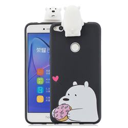 Big White Bear Soft 3D Climbing Doll Stand Soft Case for Huawei P8 Lite 2017 / P9 Honor 8 Nova Lite