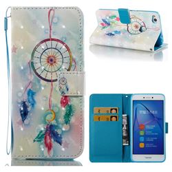 Feather Wind Chimes 3D Painted Leather Wallet Case for Huawei P8 Lite 2017 / P9 Honor 8 Nova Lite