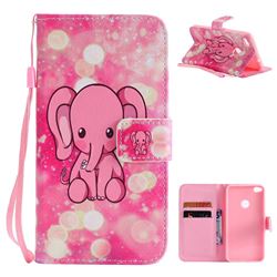 Pink Elephant PU Leather Wallet Case for Huawei P8 Lite 2017 / P9 Honor 8 Nova Lite