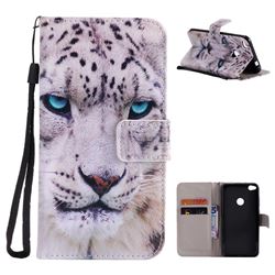 White Leopard PU Leather Wallet Case for Huawei P8 Lite 2017 / P9 Honor 8 Nova Lite