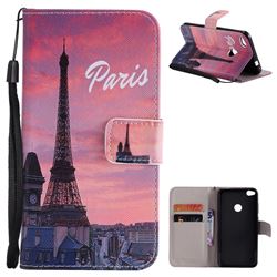 Paris Eiffel Tower PU Leather Wallet Case for Huawei P8 Lite 2017 / P9 Honor 8 Nova Lite
