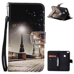 City Night View PU Leather Wallet Case for Huawei P8 Lite 2017 / P9 Honor 8 Nova Lite