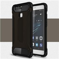King Kong Armor Premium Shockproof Dual Layer Rugged Hard Cover for Huawei P9 - Black Gold