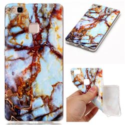 Blue Gold Soft TPU Marble Pattern Case for Huawei P9 Lite P9lite