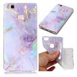 Color Plating Marble Pattern Soft TPU Case for Huawei P9 Lite G9 Lite - Purple