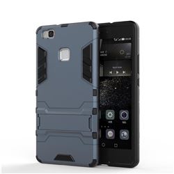 Armor Premium Tactical Grip Kickstand Shockproof Dual Layer Rugged Hard Cover for Huawei P9 Lite G9 Lite - Navy