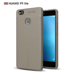 Luxury Auto Focus Litchi Texture Silicone TPU Back Cover for Huawei P9 Lite G9 Lite - Gray