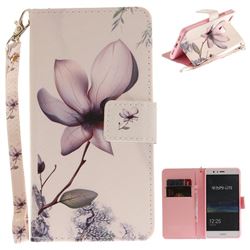 Magnolia Flower Hand Strap Leather Wallet Case for Huawei P9 Lite G9 Lite