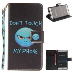Not Touch My Phone Hand Strap Leather Wallet Case for Huawei P9 Lite G9 Lite