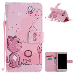 Cats and Bees PU Leather Wallet Case for Huawei P9 Lite G9 Lite