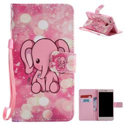 Pink Elephant PU Leather Wallet Case for Huawei P9 Lite G9 Lite