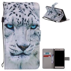 White Leopard PU Leather Wallet Case for Huawei P9 Lite G9 Lite