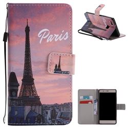 Paris Eiffel Tower PU Leather Wallet Case for Huawei P9 Lite G9 Lite
