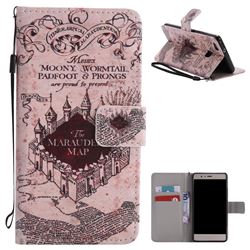 Castle The Marauders Map PU Leather Wallet Case for Huawei P9 Lite G9 Lite