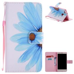 Blue Sunflower PU Leather Wallet Case for Huawei P9 Lite G9 Lite