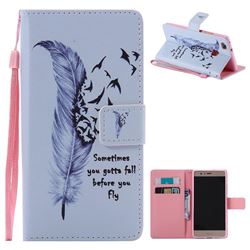 Feather Birds PU Leather Wallet Case for Huawei P9 Lite G9 Lite