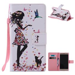 Petals and Cats PU Leather Wallet Case for Huawei P9 Lite G9 Lite