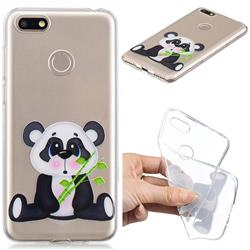 Bamboo Panda Clear Varnish Soft Phone Back Cover for Huawei P9 Lite Mini (Y6 Pro 2017)