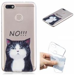 Cat Say No Clear Varnish Soft Phone Back Cover for Huawei P9 Lite Mini (Y6 Pro 2017)