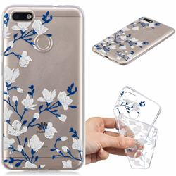 Magnolia Flower Clear Varnish Soft Phone Back Cover for Huawei P9 Lite Mini (Y6 Pro 2017)