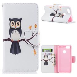 Owl on Tree Leather Wallet Case for Huawei P9 Lite Mini (Y6 Pro 2017)