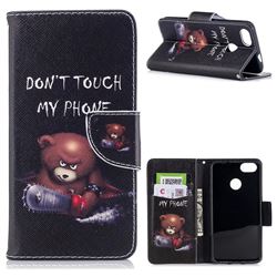 Chainsaw Bear Leather Wallet Case for Huawei P9 Lite Mini (Y6 Pro 2017)