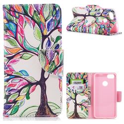 The Tree of Life Leather Wallet Case for Huawei P9 Lite Mini (Y6 Pro 2017)