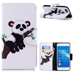 Tree Panda Leather Wallet Case for Huawei P9 Lite Mini (Y6 Pro 2017)