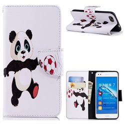 Football Panda Leather Wallet Case for Huawei P9 Lite Mini (Y6 Pro 2017)