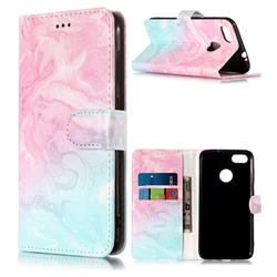Pink Green Marble PU Leather Wallet Case for Huawei P9 Lite Mini (Y6 Pro 2017)