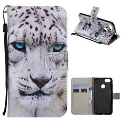 White Leopard PU Leather Wallet Case for Huawei P9 Lite Mini (Y6 Pro 2017)