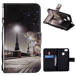 City Night View PU Leather Wallet Case for Huawei P9 Lite Mini (Y6 Pro 2017)
