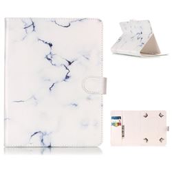 10 Inch Tablet Universal Case PU Leather Flip Cover for Android Tablet - Soft White Marble
