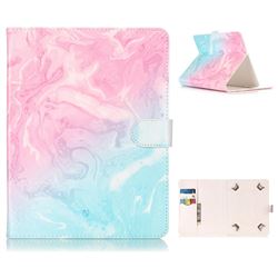 10 Inch Tablet Universal Case PU Leather Flip Cover for Android Tablet - Pink Green Marble