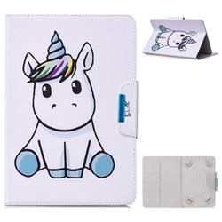 7 inch Universal Tablet Flip Cover Folio Stand Leather Wallet Tablet Case - Unicorn Kid