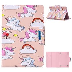 7 inch Universal Tablet Flip Cover Folio Stand Leather Wallet Tablet Case - Cloud Unicorn