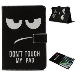 Do Not Touch My Pad Pattern Universal 10 inch Tablet Flip Folio Stand Leather Wallet Tablet Case Cover