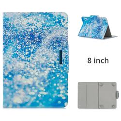 8 inch Universal Tablet Flip Cover Folio Stand Leather Wallet Tablet Case - Blue Sand