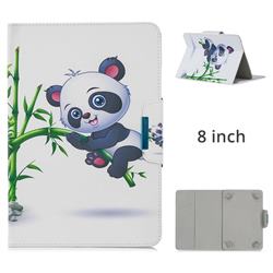 8 inch Universal Tablet Flip Cover Folio Stand Leather Wallet Tablet Case - Bamboo Panda