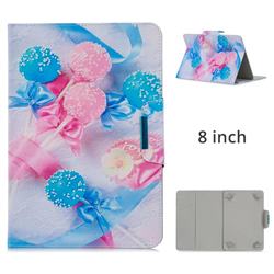 8 inch Universal Tablet Flip Cover Folio Stand Leather Wallet Tablet Case - Lollipop