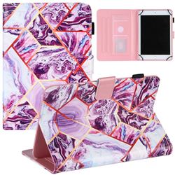 8 inch Universal Tablet Cover Dream Purple Stitching Color Marble Leather Flip Cover