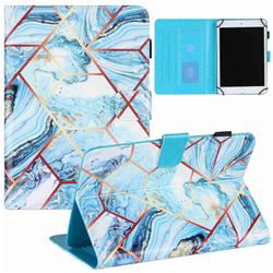 7 inch Universal Tablet Cover Lake Blue Stitching Color Marble Leather Flip Cover