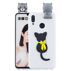 Little Black Cat Soft 3D Climbing Doll Soft Case for Huawei P Smart (2019)