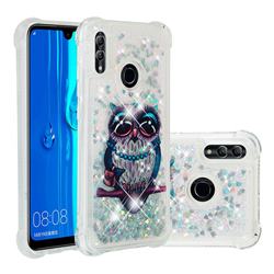 Sweet Gray Owl Dynamic Liquid Glitter Sand Quicksand Star TPU Case for Huawei P Smart (2019)