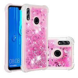 Dynamic Liquid Glitter Sand Quicksand TPU Case for Huawei P Smart (2019) - Pink Love Heart