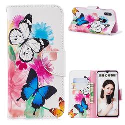 Vivid Flying Butterflies Leather Wallet Case for Huawei P Smart (2019)