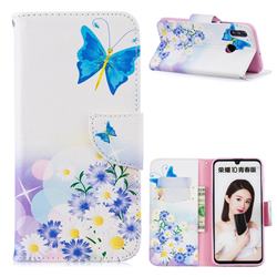 Butterflies Flowers Leather Wallet Case for Huawei P Smart (2019)