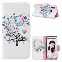 Colorful Tree Leather Wallet Case for Huawei P Smart (2019)