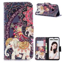 Totem Flower Elephant Leather Wallet Case for Huawei P Smart (2019)